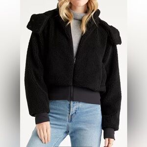 Women's Black Sherpa Jacket